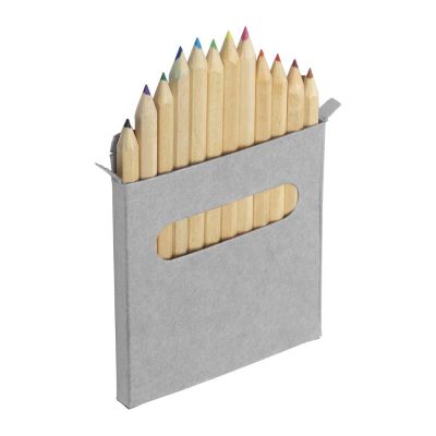 DEVIN - Set 12 matite in legno corte colorate 