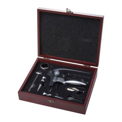 EMIL - Set da vino, 9 accessori in acciaio inox 