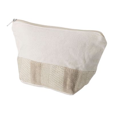 MIGUEL - Necessaire in cotone con base in juta 
