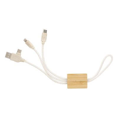 KEEGAN - Set cavo per la ricarica 3 in 1 in cotone e in bambù 