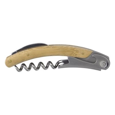LENNY - Coltello da cameriere, in bamboo e acciaio inox 