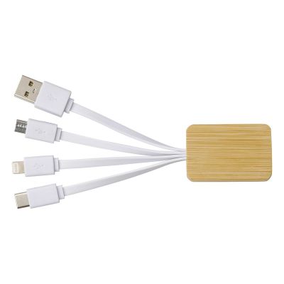 BRANDAN - Set cavi per la ricarica 3 in 1 in bamboo 
