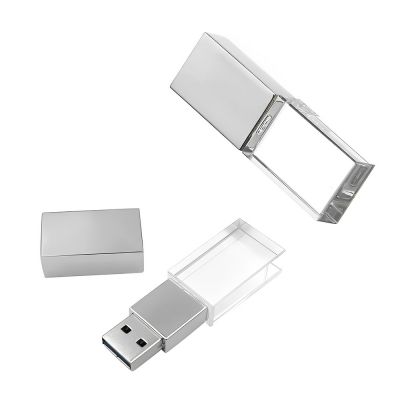CRYSTAL - Chiavetta USB in vetro e metallo