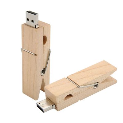 CLIP WOOD - Chiavetta USB molletta