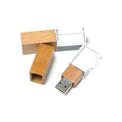 CRYSTAL WOOD - Chiavetta USB vetro e legno