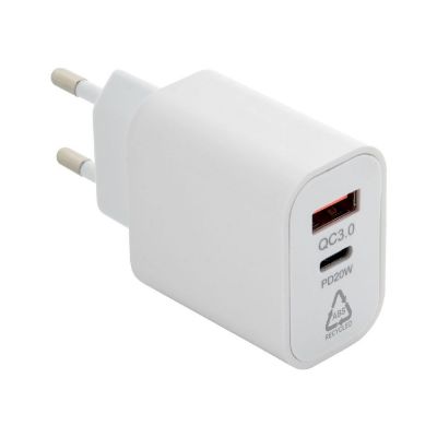 RECHARGE - Caricabatterie usb da parete in abs riciclato (rabs)