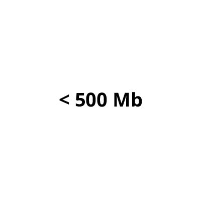 < 500Mb