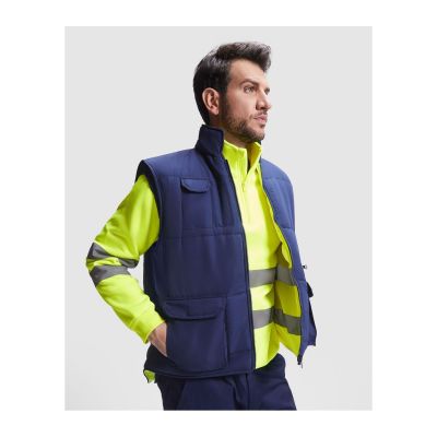 WORCESTER - Gilet reversibile multitasche alta visibilità con collo alto