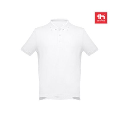 THC ADAM WH - Polo da uomo in cotone a maniche corte. colore bianco