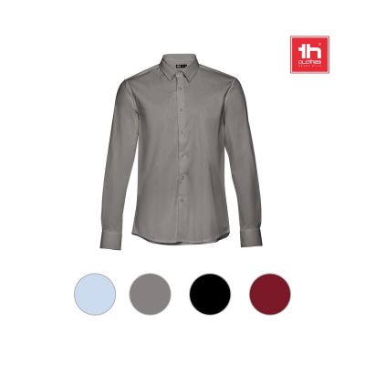 THC PARIS - Camicia da uomo in popeline a maniche lunghe