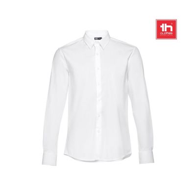 THC PARIS WH - Camicia da uomo in popeline a maniche lunghe. colore bianco