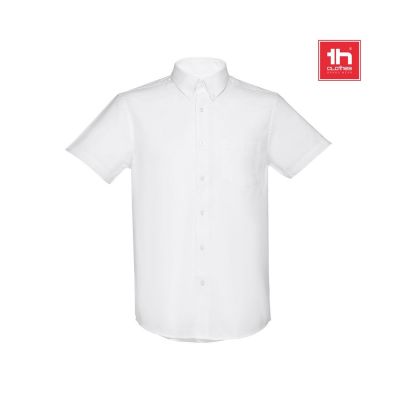 THC LONDON WH - Camicia oxford da uomo a maniche corte. Colore bianco