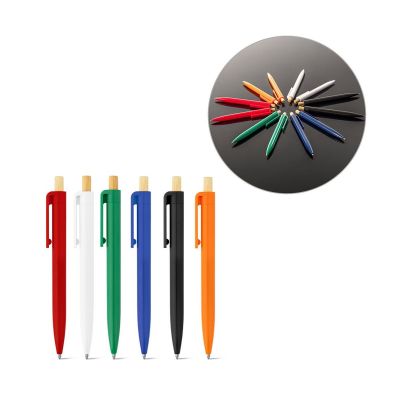 ZARA - Penna a sfera in ABS riciclato (100% rABS) con pulsante in bambù