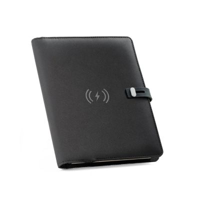 EMERGE A5 FOLDER - Cartella A5 in in poliestere riciclato (100% rPET) 300D con caricatore wireless