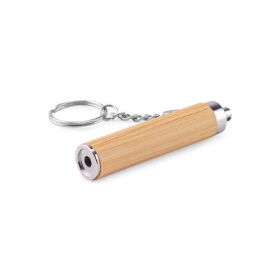 RACHEL - Portachiavi in bambù e ABS con torcia LED