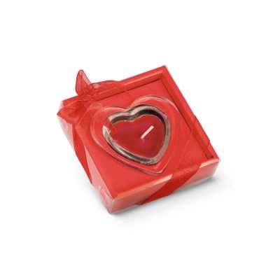 SWEET - Candela a forma di cuore e base in vetro