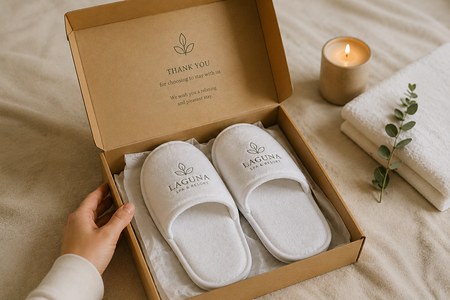 Ciabatte personalizzate confezione regalo spa hotel