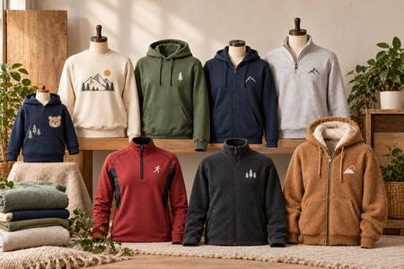 Felpe con zip personalizzate in diversi modelli, taglie e materiali