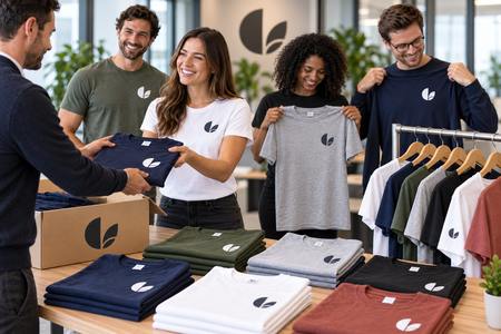 Magliette personalizzate con logo aziendale distribuite ai dipendenti
